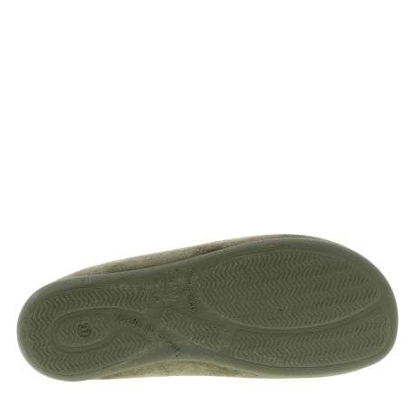 Pantoufles charentaise kaki à talon plat avec revêtement en lainage - Image 6