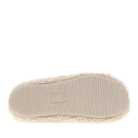 Mules blanc cassé et grises avec un patch de la marque cousu à l'avant - Image 6