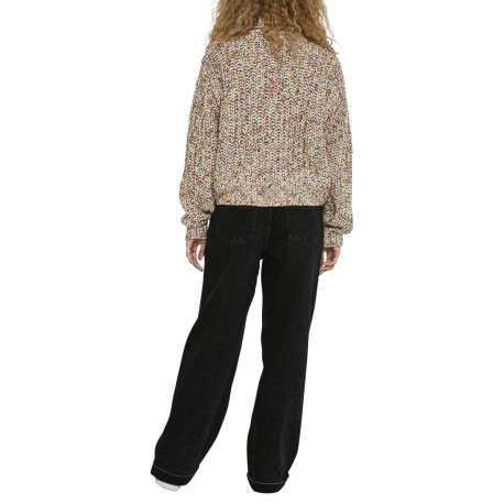 Pull en maille jersey multicolore avec un col roulé et une coupe droite - Image 2