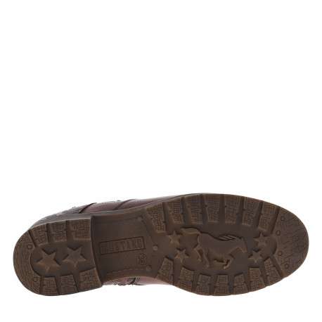 Boots bordeaux à talon décroché bas avec un zip et un soufflet élastiqué - Image 6