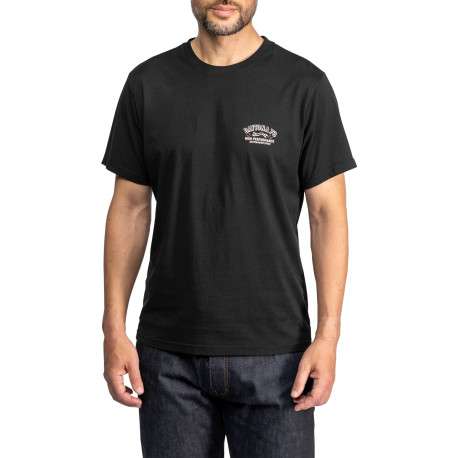 T-shirt en coton noir avec un grand imprimé vintage dans le dos