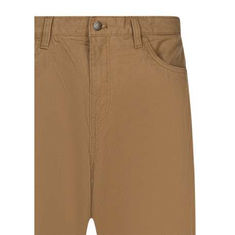 Pantalon cargo en coton beige à coupe large pourvu de huit poches - Image 3