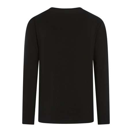 T-shirt en coton noir imprimé à coupe droite pourvu d'un col rond - Image 2