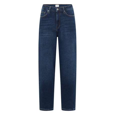 Jean Kelo Barrel en coton indigo à coupe mom pourvu de poches