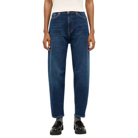 Jean Kelo Barrel en coton indigo à coupe mom pourvu de poches - Image 2