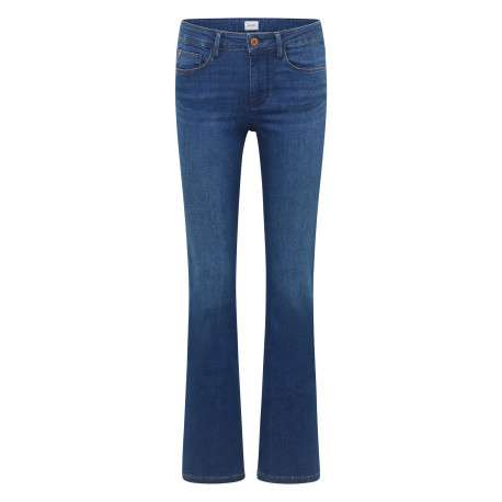 Jean Shelby Slim Boot en coton indigo à coupe droite pourvu de poches