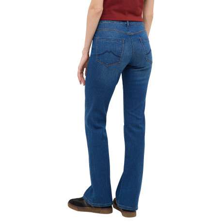 Jean Shelby Slim Boot en coton indigo à coupe droite pourvu de poches - Image 3