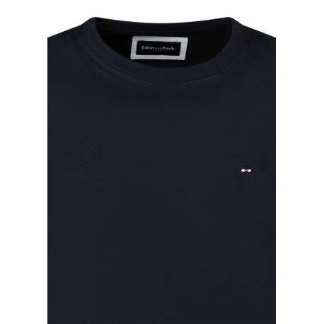 T-shirt en coton marine avec un col rond et des manches courtes - Image 3