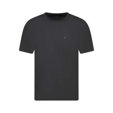 T-shirt en coton kaki uni avec une coupe droite et un col rond