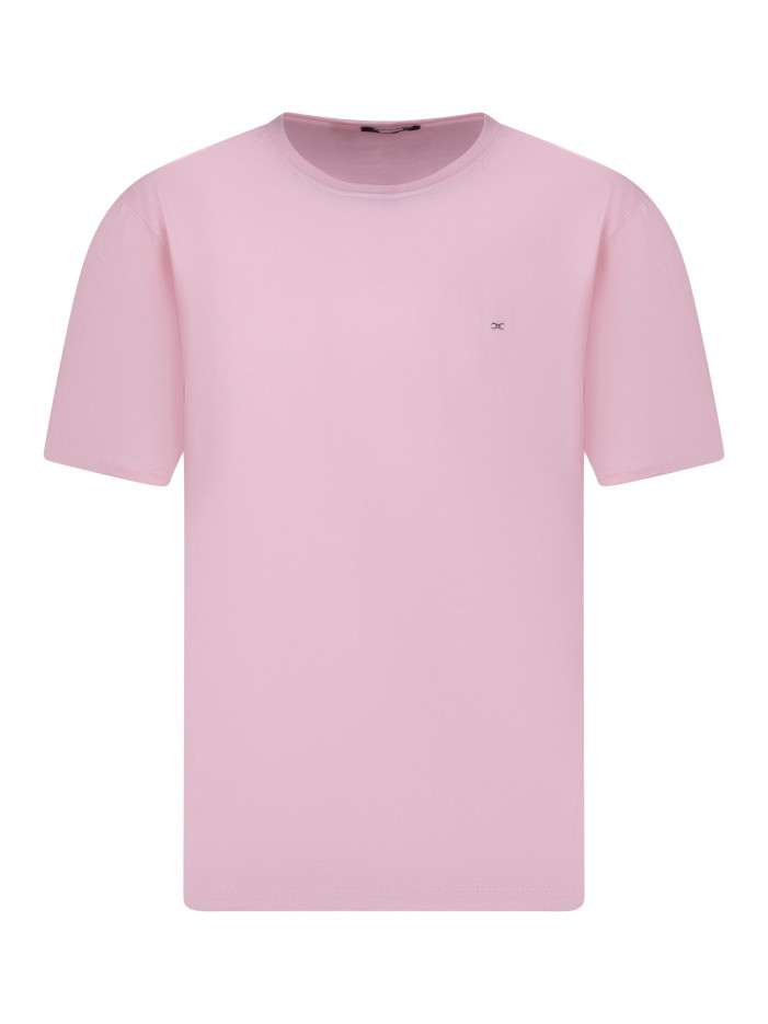T-shirt en coton rose uni...