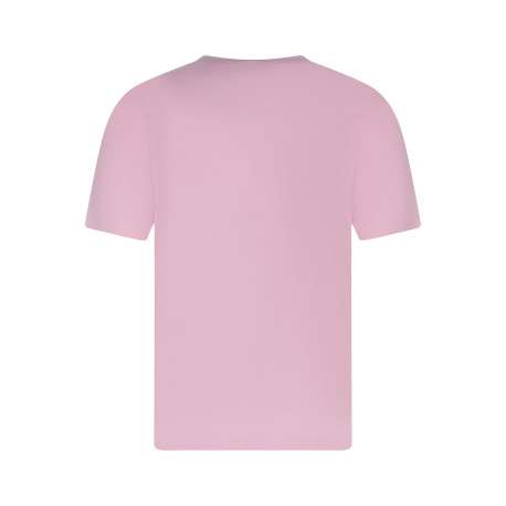 T-shirt en coton rose uni avec une coupe droite et des manches courtes - Image 2