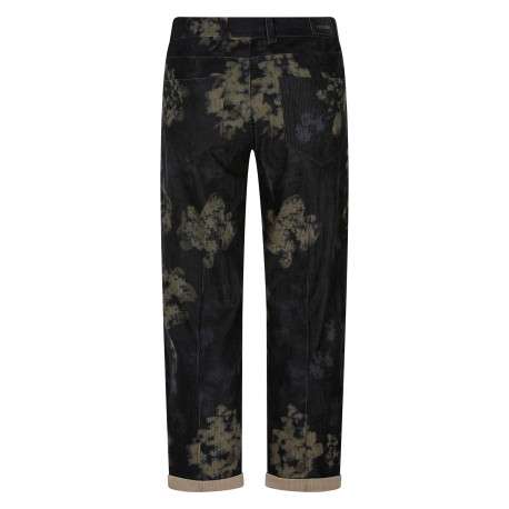 Pantalon noir à motif abstrait pourvu d'une coupe droite et de poches - Image 2