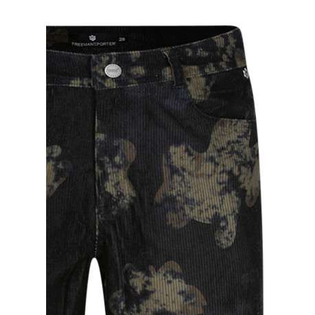 Pantalon noir à motif abstrait pourvu d'une coupe droite et de poches - Image 3