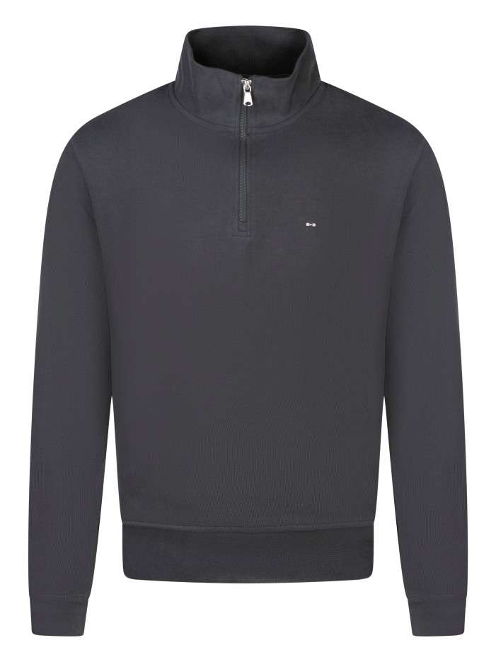 Pull en coton kaki uni avec...