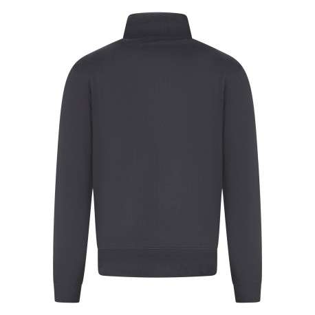 Pull en coton kaki uni avec une coupe droite et un col camionneur zippé - Image 2