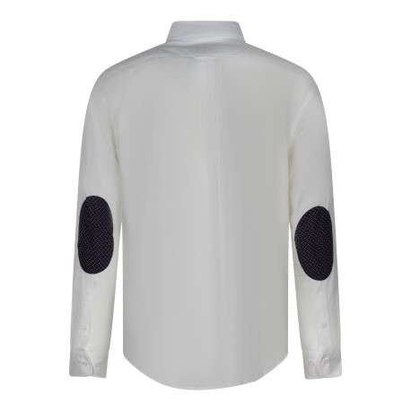 Chemise en coton blanche unie avec une coupe droite et un col américain - Image 2