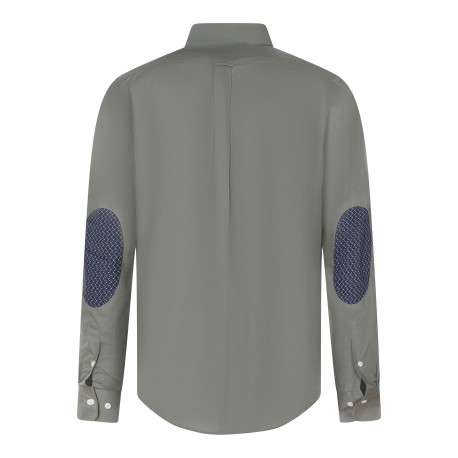 Chemise en coton kaki unie avec une coupe droite et un col américain - Image 2