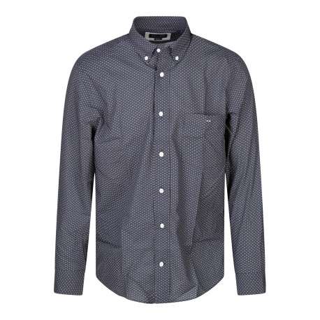 Chemise en coton noire et blanche à motifs avec un col américain