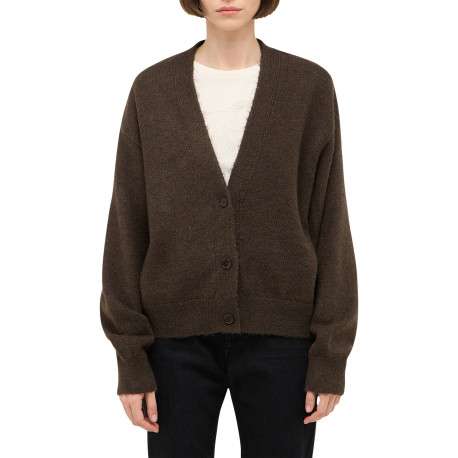 Gilet Cedalia marron à coupe droite pourvu d'un col v et de manches longues - Image 2