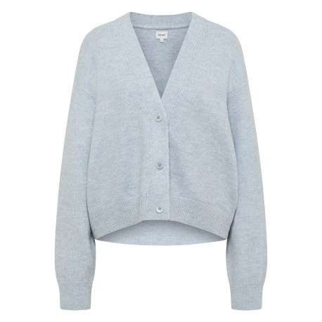 Gilet Cedalia ciel à coupe droite pourvu d'un col v et de manches longues