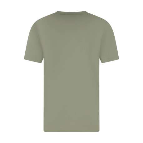 T-shirt vert d'eau en coton avec un imprimé logotypé à coupe droite - Image 2