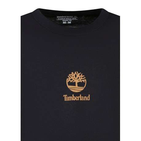 T-shirt en coton noir à coupe droite pourvu d'un col rond et de manches courtes - Image 3