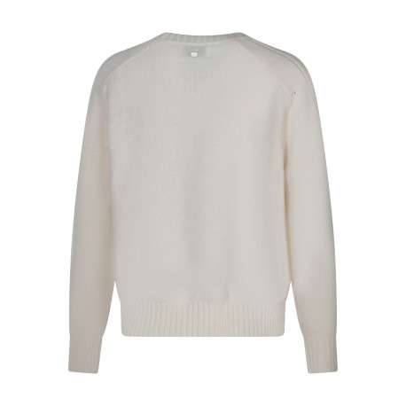 Pull écru coupe ample pourvu d'un col rond et de manches longues - Image 2