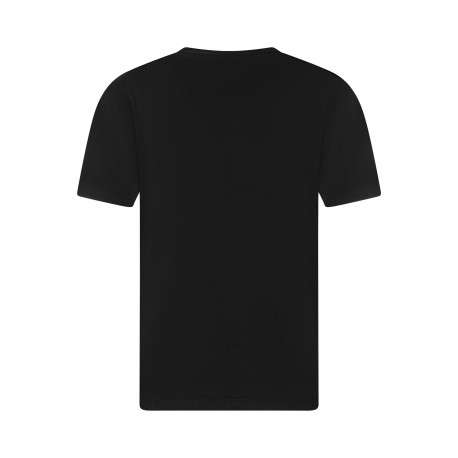 T-shirt en coton noir à coupe droite pourvu d'un col rond et de manches courtes - Image 2
