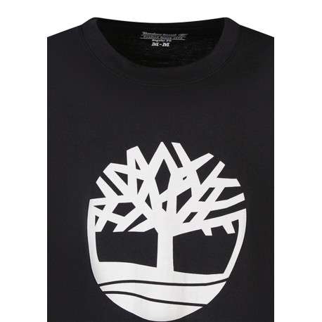 T-shirt en coton noir à coupe droite pourvu d'un col rond et de manches courtes - Image 3