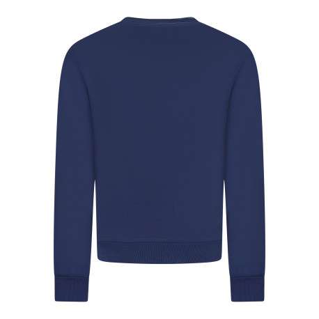 Sweat en coton bleu à coupe droite pourvu d'un col rond et de manches longues - Image 2