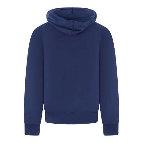 Sweat zippé en coton bleu à coupe droite pourvu d'un col à capuche - Image 2