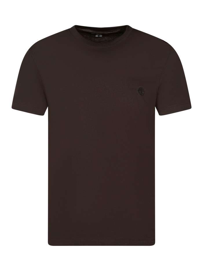 T-shirt en coton marron à...