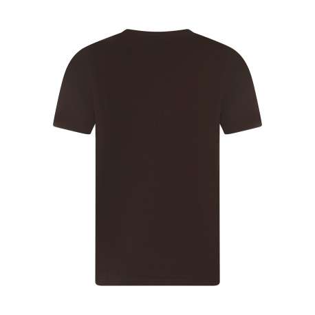 T-shirt en coton marron à coupe droite pourvu de manches courtes - Image 2