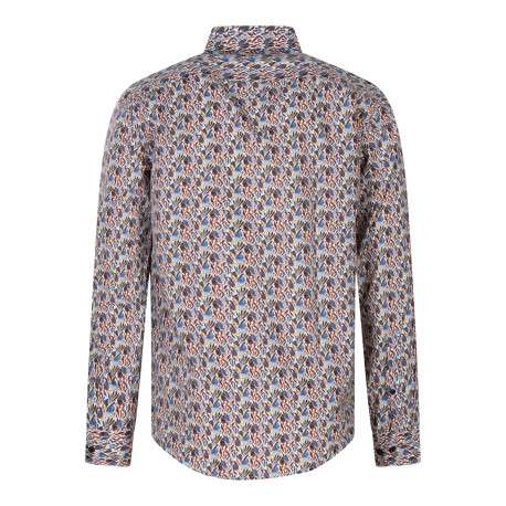 Chemise en coton multicolore à coupe droite pourvue d'un col à revers - Image 2