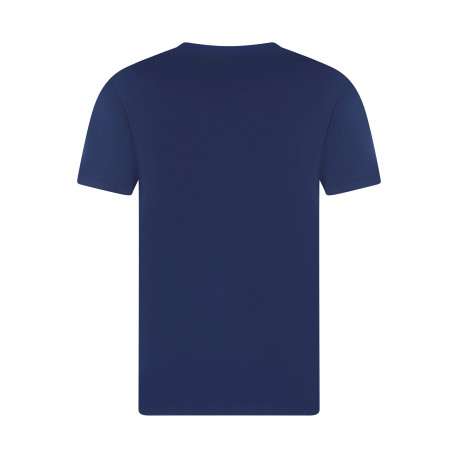 T-shirt en coton bleu à coupe droite pourvu de manches courtes - Image 2