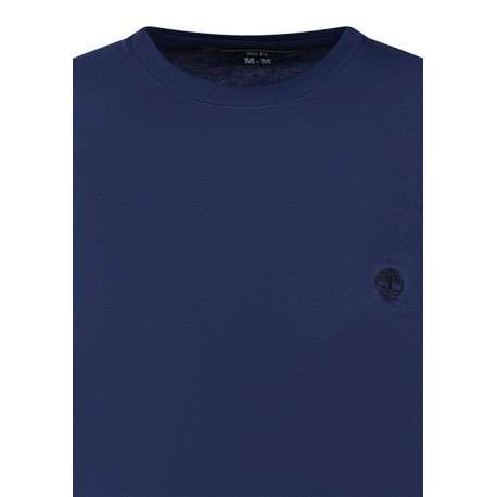 T-shirt en coton bleu à coupe droite pourvu de manches courtes - Image 3