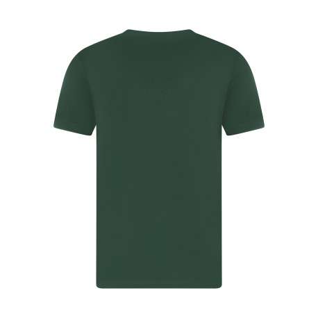 T-shirt en coton vert à coupe droite pourvu de manches courtes - Image 2