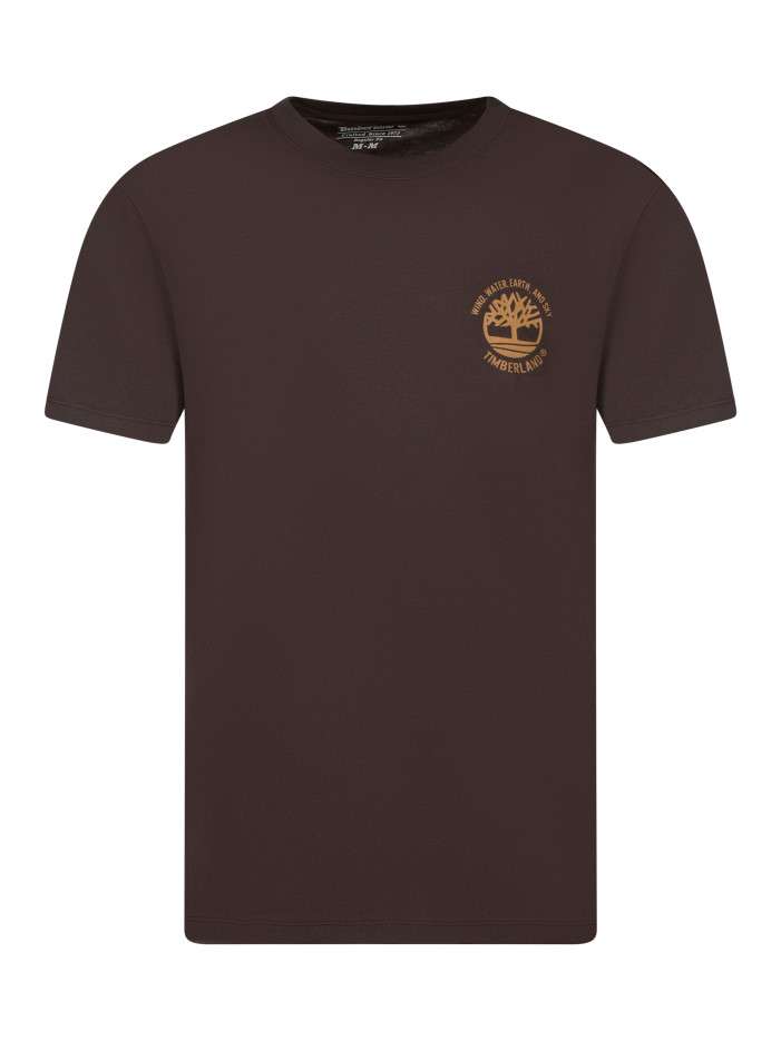 T-shirt en coton marron à...