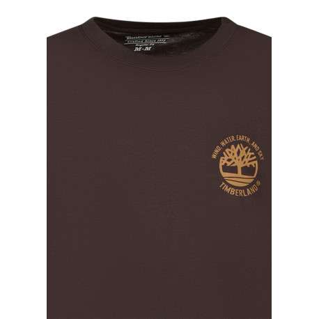 T-shirt en coton marron à coupe droite pourvu de manches courtes - Image 3