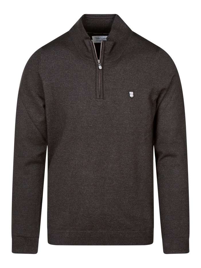 Pull marron uni avec une...