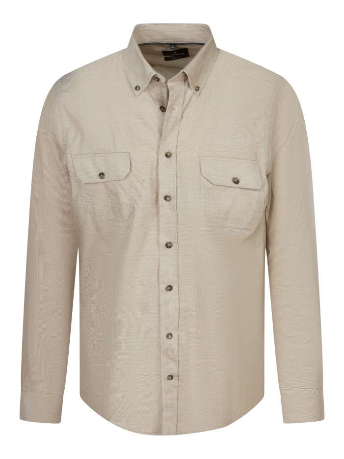 Chemise en coton beige à...
