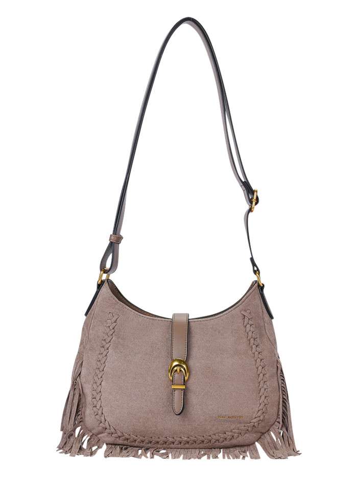 Sac à bandoulière taupe en...