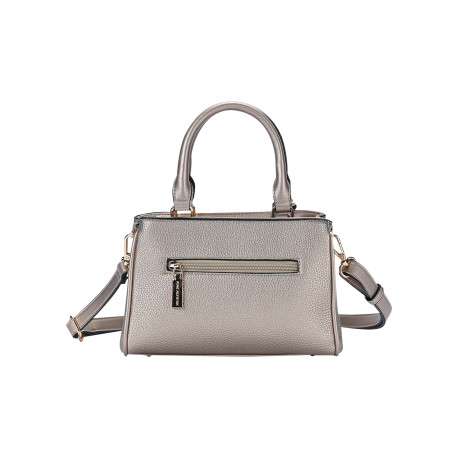 Mini sac à main bronze en simili-cuir grainé orné d'un cadenas décoratif - Image 2