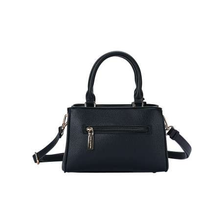 Mini sac à main noir en simili-cuir grainé avec un cadenas décoratif - Image 2