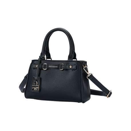 Mini sac à main noir en simili-cuir grainé avec un cadenas décoratif - Image 3