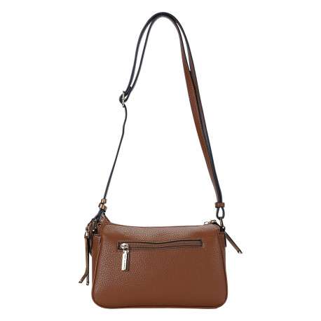 Sac à bandoulière camel à poche zippée et mini pochette amovible - Image 2