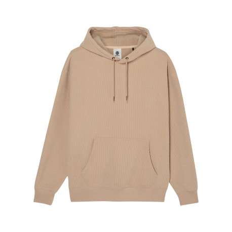 Sweat beige à coupe droite pourvu d'un col à capuche et de manches longues
