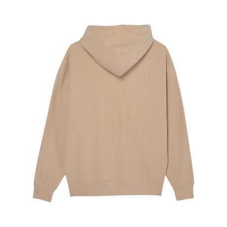 Sweat beige à coupe droite pourvu d'un col à capuche et de manches longues - Image 2