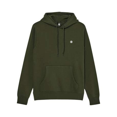 Sweat en coton mélangé vert à coupe droite pourvu d'un col à capuche