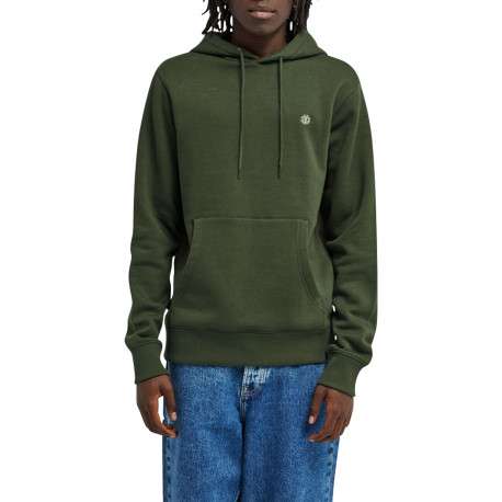 Sweat en coton mélangé vert à coupe droite pourvu d'un col à capuche - Image 3